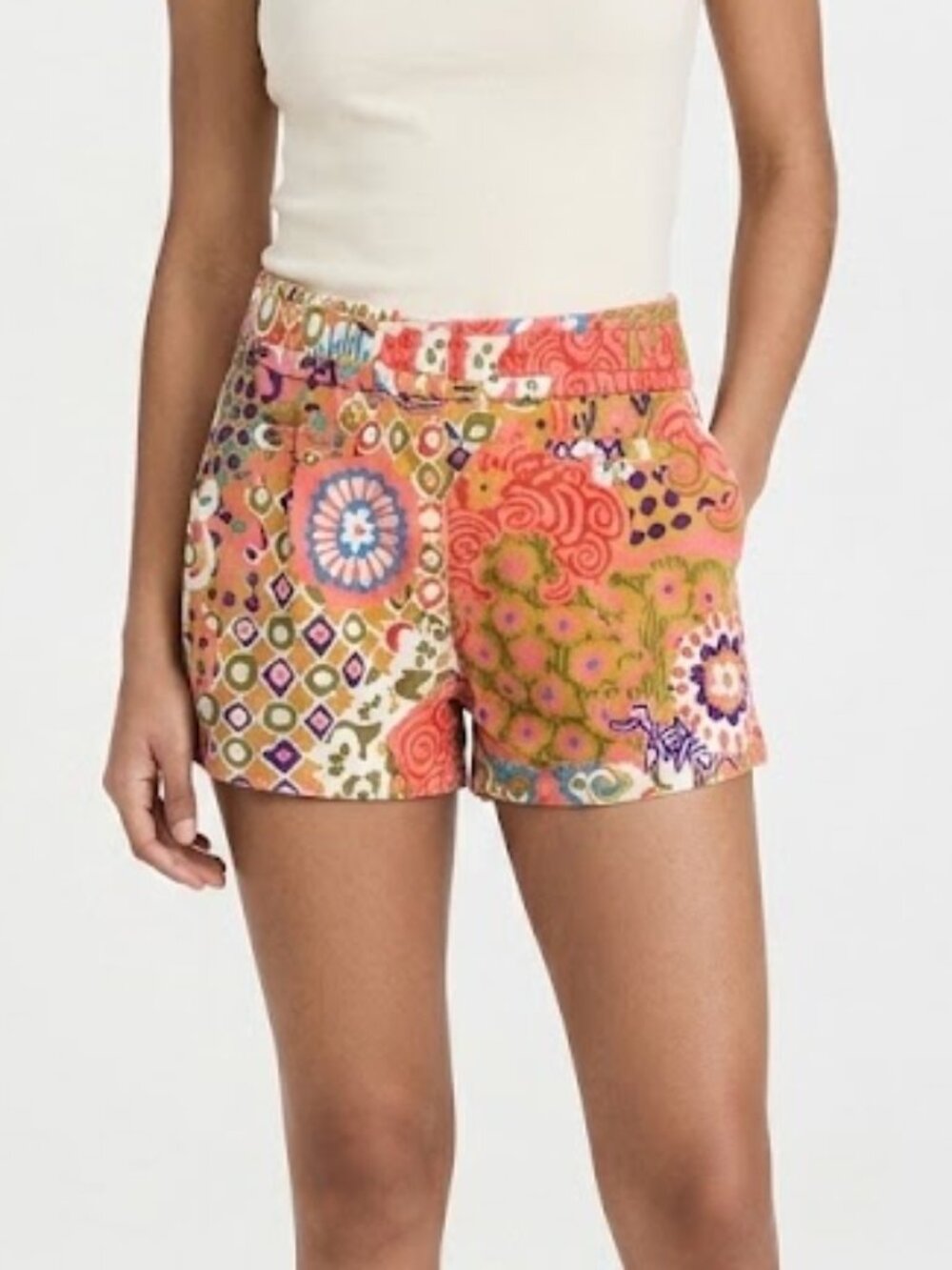 J. Crew Patchwork Geometric Floral Print Cotton Shorts Sz 8